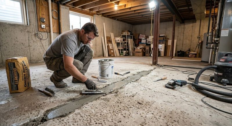 Cracked Basement Floor Repair in Debary, FL